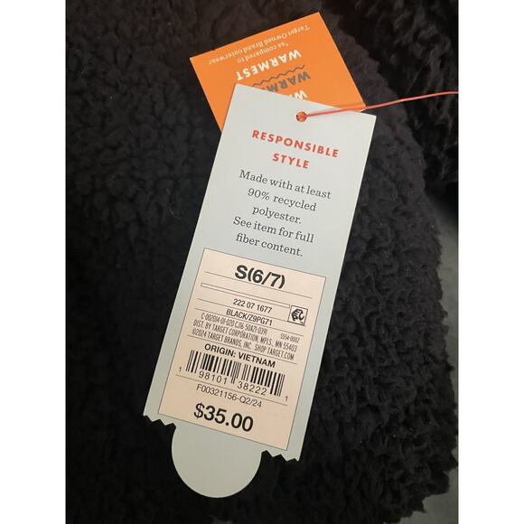 Cat & Jack Kids Size Small 6/7 Hooded Cozy Soft Warm Button Up Sweatshirt NWT - Picture 4 of 4